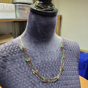 Costume Necklace And Bracelet Set Made In Korea